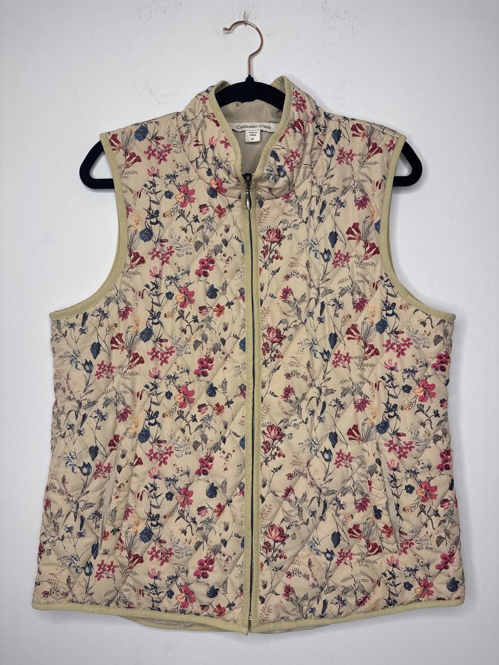 Coldwater Creek Floral Puffer Vest Women’s Medium